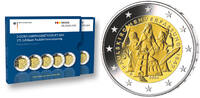 2 Euro 5x 2024 A/D/F/G/J Deutschland 175. Jubiläum Paulskirchenverfassung, kompl. Satz  (5 Prägestätten) PP  im Blister