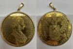 Österreicher - Schmuckstück <b> Anhänger</b><br>16,32g roh<br>42 mm Ø Gold - Franz-Joseph I (amtl. Neuprägung) in Handarbeit 585 -