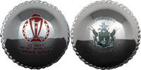 Zimbabwe / Simbabwe 1 Dollar<br>3DBall <br>farbig <br>34,14x33,08 mm Ø ICC Men's Cricket World Cup India - Coin, inkl. Zertifikat und Etui RAR! -