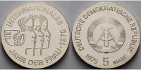 Deutschland, DDR 5 Mark Jahr der Frau, Ku.-Ni.,-Archivbild-