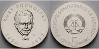 Deutschland, DDR 5 Mark Kurt Tucholsky, Ku.-Ni.,-Archivbild-
