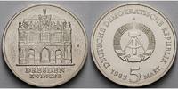 Deutschland, DDR 5 Mark Wallpavillon Dresd. Zwinger, Ku.-Ni.,-Archivbild-