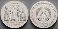 Deutschland, DDR 20 Mark Gotthold Ephraim Lessing, Silber,-Archivbild-