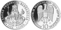 Deutschland, Bundesrepublik 10 DM Friedrich l. Barbarossa, in der originalen Noppenfolie unbeschnitten, -