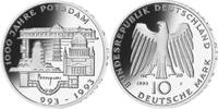 Deutschland, Bundesrepublik 10 DM 1000 Jahre Potsdam, in der originalen Noppenfolie unbeschnitten, -