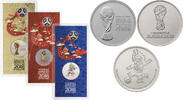 Russland 6 x 25 Rubel <b>Super & Über-Komplett,</b> Fußball WM 18 Russland-alle 6 Ausgaben-</b> Kupf.Nick. <b> farbig &neutral,</b> -