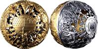 Samoa 5 Dollar <br>24 Karat vergoldet<br>50 mm Ø Revolution und Freiheit - Spherical Coin 2 oz.Silber, inkl.Zertifikat/Etui/Box, -