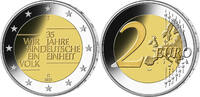 Deutschland 2 Euro<br> 5x 35 Jahre Deutsche Einheit, <br><b>kompl. Satz </b> (5 Prägestätten) -