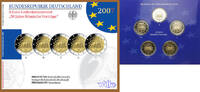 Deutschland 2 Euro<br> 5x 50 Jahre Römische Verträge,<br> <b>kompl. Satz</b><br>(5 Prägestätten) -