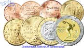 Griechenland 1 Cent -2 Euro, 3.88 Kursmünzen, kompl. Satz 2004 * mit 2 Euro Diskuswerfer, 8 Münzen