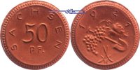 Sachsen, Steinzeug, Böttger, Porzellan 50 PF. 1921 prägefrisch