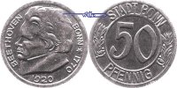 Bonn, Stadt 50 Pfennig 1920 Rheinprovinz, Eisen, Notgeld 25,7 mm Ø ss-vorzüglich