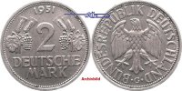 Bundesrepublik Deutschland 2 Mark Kursmünze 1951, Ähren -