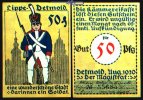 Detmold, Lippe 50 Pfg. Bauwerke und Soldatenserien, versch. Farbnuancen im Papier und in der KN, 268.1g -