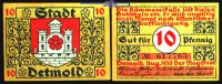 Detmold, Lippe 10 Pfg. Bauwerke und Soldatenserien, versch. Farbnuancen im Papier und in der KN, 268.2a -