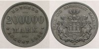 Hamburg, Freie und Hansestadt 200.000 Mark Hamburg Freie und Hansestadt - Notgeld, -