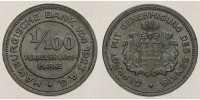 Hamburg, Bank 1/100 Verrechnungs marke 1923 J Jaeger N 35 Hamburgische Bank von 1923 A.G. - Notgeld, vz