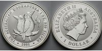 Australien 1 $ 2001 Kookaburra stgl 224,99 EUR  zzgl. 8,50 EUR Versand