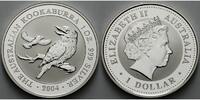 Australien 1 $ 2004 Kookaburra stgl 299,99 EUR  zzgl. 8,50 EUR Versand