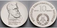 Deutschland, DDR 10 Mark Ludwig Feuerbach, Silber,-Archivbild-