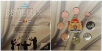 BE-NE-LUX 3,88 3x Kursmünzensatz mit Medaille und CD mit National-Hymnen v.Belg.,Niederl.,Luxemb *