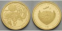 Palau 1 US-Dollar<br>0,5g fein<br>11 mm Ø Fußball Weltmeisterschaft 2010 in Südafrika, inkl. Kapsel mit Zertifikat -