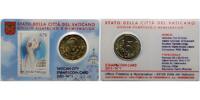 Vatikan 50 Cent Kursmünze, 50 Cent in originaler Vatikan City - Stamp & Coin Card <b> Nr.1 -