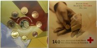 Belgien 1 Cent -2 Euro, 3,88 € Kursmünzen, kompl. Satz 2004 * - 140 Jahre Rotes Kreuz - -