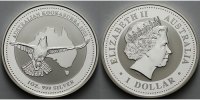 Australien 1 $ 2002 Kookaburra stgl 199,99 EUR  zzgl. 8,50 EUR Versand
