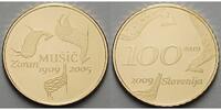 Slowenien 100 Euro<br> 6,3g<br> fein<br> 24 mm Ø Zoran Music, inkl. Etui & Zertifikat & Schuber -