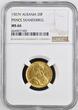 20F 1927V Albania 20 Franga Ari Skanderbeg 1927 Vienna Mint Brilliant UNC Low Mintage NGC MS 66