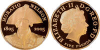 2005 Great Britain 2008 Nelson / Battle of Trafalgar Gold Proof 5 Pounds NGC PF-70 UC