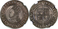 1560-61 Great Britain Elizabeth I (1558-1603) Silver Shilling NGC AU-50