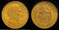 Belgium 20 Francs Leopold II GOLD 20 francs Belgium Position A variety -