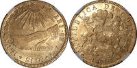 Chile 8 Escudos Chile 1836-So IJ Republic Overstruck Gold 8 Escudos NGC AU-58 mintage 27,000 -