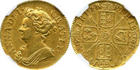 G.BRITAIN GUINEA 1714 Queen Anne London Mint NGC AU Details