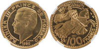 100F MONACO 1950 ESSAI Rainier III Gold 100 Francs 1950 NGC MS 65
