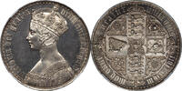 Great Britain Crown Great Britain 1847 Victoria Frosted Proof Silver Gothic Crown NGC PF-62 -
