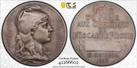 France - Russia  France Russia Visit of Russian Officers to Paris,1893 Matte Silver medal RARE PCGS SP64