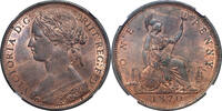 Great Britain Penny Great Britain 1870 Victoria Bronze Penny NGC MS-63 Red Brown SCARCE!! -