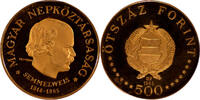 Hungary 1968 Gold Proof 500 Forint 1.209 oz NGC PF-64 Ultra Cameo Mintage: 9000