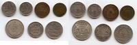 Latvia 2 santims - 2 lats Latvia, Pre-World War II coinage Set, XF/aUNC