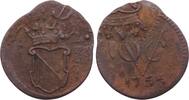 Netherland East indies - VOC - Utrecht 1/2 duit 1755 error - misstruck ss