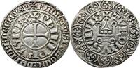 France Royales gros tournois 1284-1314 AD Philippe IV the Fair , variant with 2 points - very rare v