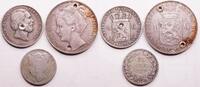 Koninkrijk der Nederlanden lot 3 coins 25 cent - 1 gulden -