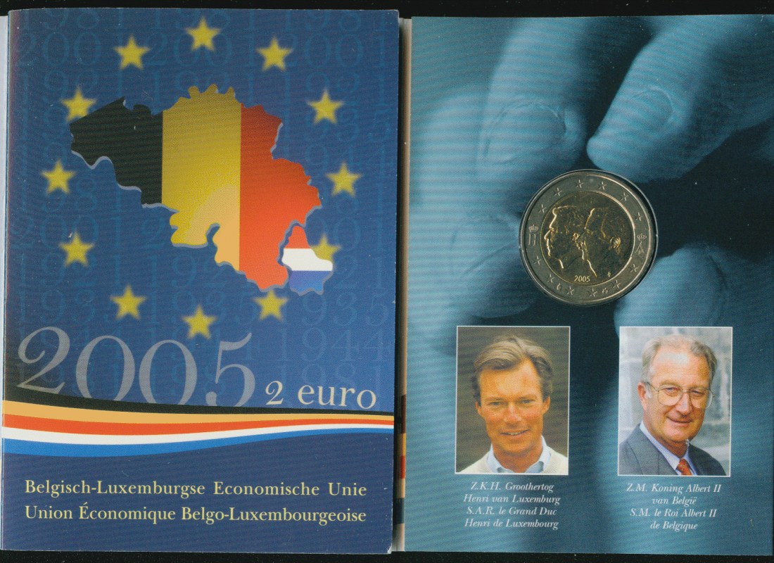 Belgien 2€ 2005 Originalblister Wirtschaftsunion stgl