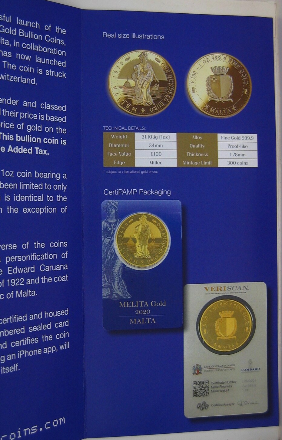 Malta € 100 2020 Melita PP Proof