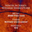 Niue 250$ 2024 1 oz Goldmünze Inspirierende Ikonen - William Shakespeare ST