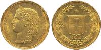 Schweiz 20 Franken 1889 Goldmünze Helvetia - Fehlprägung