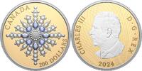 Kanada 200$ 2024 Goldmünze Schneeflocken Brosche PP